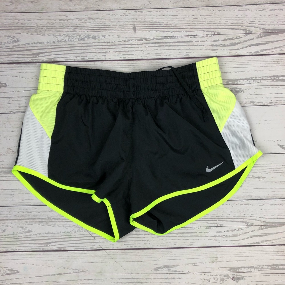 Nike Dri-Fit Black and Neon Running Shorts